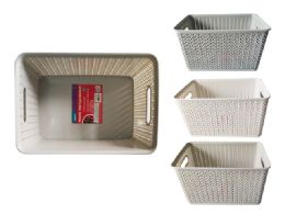 24 Bulk Plastic Storage Basket 25x18x14cm H Blue,grey,whit