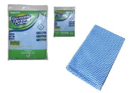96 Bulk 10-Piece REUSABLE CLEANING CLOTHS BLUE Color