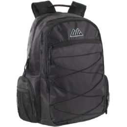 24 Bulk 19-Inch Bungee Backpack W Laptop Sleeve - Black