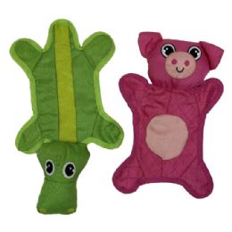 12 Bulk Crinkle Squeaky Assorted Animal Styles Pet Toy
