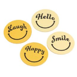 144 Bulk Magnets 4ast 2.5x2.5 Sunny Days Smiley Face Wood