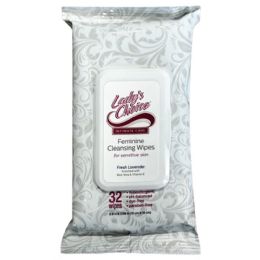 24 Bulk 32ct Ladies Choice Feminine Cleansing Wipes Sheer Lavender