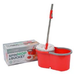 6 Bulk 10.6 L Spin Mop Bucket+refills Plastic