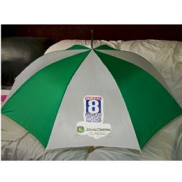 12 Bulk Green White Custom Print Umbrella for Advertising