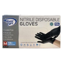 10 Bulk 10 Wholesale 100pc Black Nitrile Medium Disposable Gloves - WSD