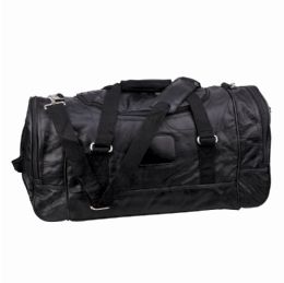 3 Bulk Genuine Mosaic Black Leather Duffel Bag