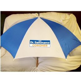 12 Bulk Blue White Umbrella with your Custom Logo