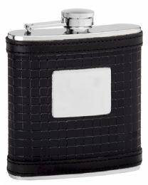 6 Bulk Leather Hip Flask Holding 6 oz Sophisticated Pattern Design