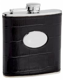 6 Bulk Leather Hip Flask 6 oz Eel Skin Pattern Design