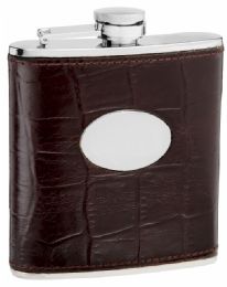 6 Bulk 6 Oz. Hip Flask Holders with Eel Skin Patterns