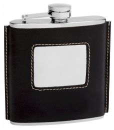 6 Bulk Hip Flask Holding 6 oz 1920's Design Black Finish