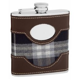 6 Bulk Hip Flask Holders with Faux Leather Accents