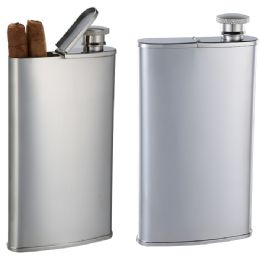6 Bulk Cigar Case and Drinking Flask Combo Gift Boxed Personalized