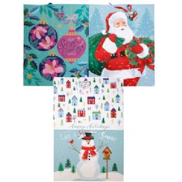 36 Bulk Gift Bag Giant Christmas 4 Asst Horiz & Vert Upc Label