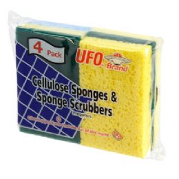 72 Bulk Sponge Scrubbers & Cellulose Sponges 4pk Slight Irregulars