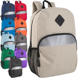 24 Bulk 17-Inch Safety Reflective Backpack With Side Pocket