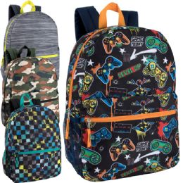 24 Bulk 17-Inch Printed Backpack