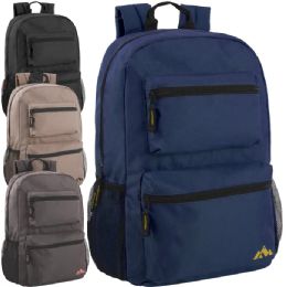 24 Bulk 17-Inch Multi Pocket Bungee Backpack - 3 Girl Colors