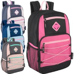 24 Bulk 19 Inch Dome Bungee Backpack With Laptop Section - Girls Assortment