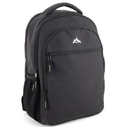 24 Bulk 18-Inch Rubberized Soft Touch Backpack W Laptop Sleeve - Black