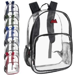 24 Bulk Trailmaker 17 Inch Clear Backpack