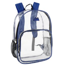 24 Bulk Trailmaker 17 Inch Clear Backpack Blue