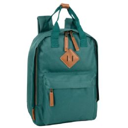 24 Bulk 12-Inch Squared Mini Backpack With Twin Handle - 8 Colors Kale