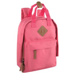 24 Bulk 12-Inch Squared Mini Backpack With Twin Handle - 8 Hot Pink