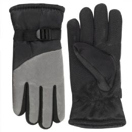 50 Bulk Adult Winter Color Block Gloves - Silver
