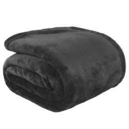 24 Bulk Cozy Luxe Large Throw Blankets 80 X 60in Black