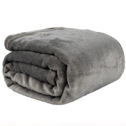24 Bulk Cozy Luxe Large Throw Blankets 80 X 60in Grey