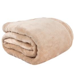 24 Bulk Cozy Luxe Large Throw Blankets 80 X 60in Khaki