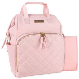 12 Bulk Baby Essentials Wide Opening Diaper Bag Backpack With Changing Pad And Stroller Straps - Pink