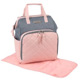 12 Bulk Baby Essentials Two Tone Wide Opening Diaper Bag Backpack With Changing Pad And Stroller Straps