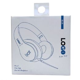 12 Bulk Ijoy Logo Kids Safe Over Ear Headphones In Blue