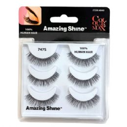 36 Bulk Amazing Shine Colour To The Max 3 Pair 100% Human Hair Eyelash Set In Style 747s