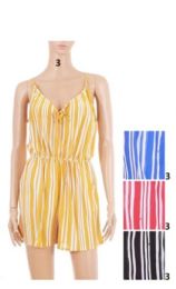 12 Bulk Ladies Striped Romper