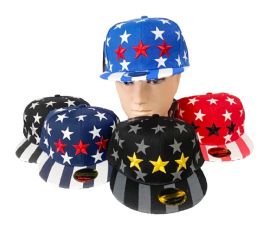 12 Bulk USA Stars and Stripes Flat Bill Hats
