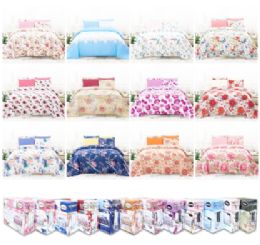 12 Bulk King Size Bed Sheet Set 6pc Assorted Colors Floral Print