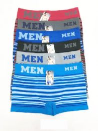 12 Bulk Mens Striped Underwear (assorted Colors, Sold By The Dozen)