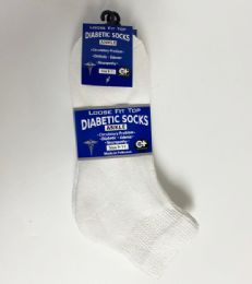 12 Bulk Diabetic White Ankle Socks 9-11 12pc