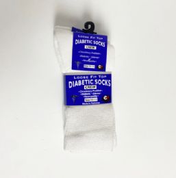 12 Bulk Diabetic White Crew Socks 10-13 12pc