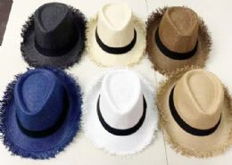 12 Bulk Fancy Fedora Hats 12pc