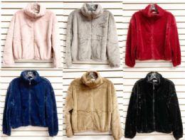 12 Bulk Womens Fluffy Fleece Jacket