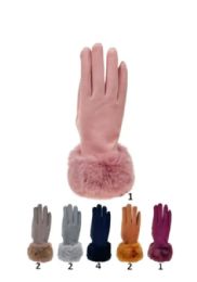 12 Bulk Ladies Fur Winter Gloves