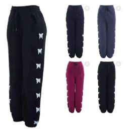 12 Bulk Lady Butterfly Lined Sweat Pants