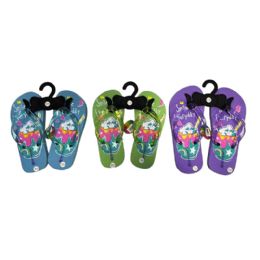 72 Bulk Girls Flip Flops 3 Assorted