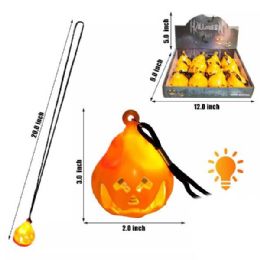 48 Bulk Light Up Pumpin Necklace 3in