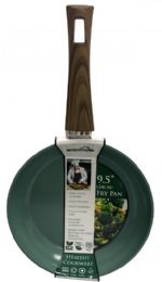 6 Bulk 9.5" Ceramic Coated Induction Pan-Green