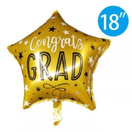 48 Bulk 18 Inch Grad Balloon Gold Star
